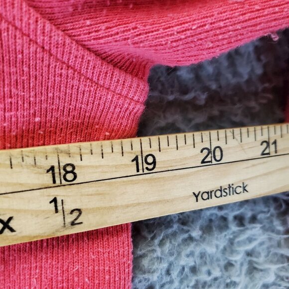 Orvis Sweater Womens Medium Coral Pink Quarter-Zip Floral-Collar Pullover - Picture 7 of 9